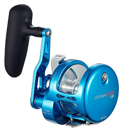 Maxel Ocean Max 1 Speed Lever Drag Reel Blue/Silver - TackleDirect