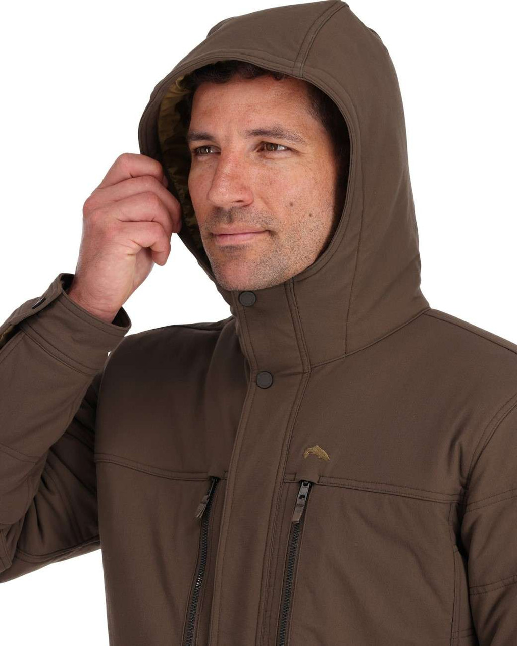ウェア SIMMS CARDWELL HOODED JACKET HICKORY Men's Cardwell Lined, Hooded Jacket | Simms Fishing