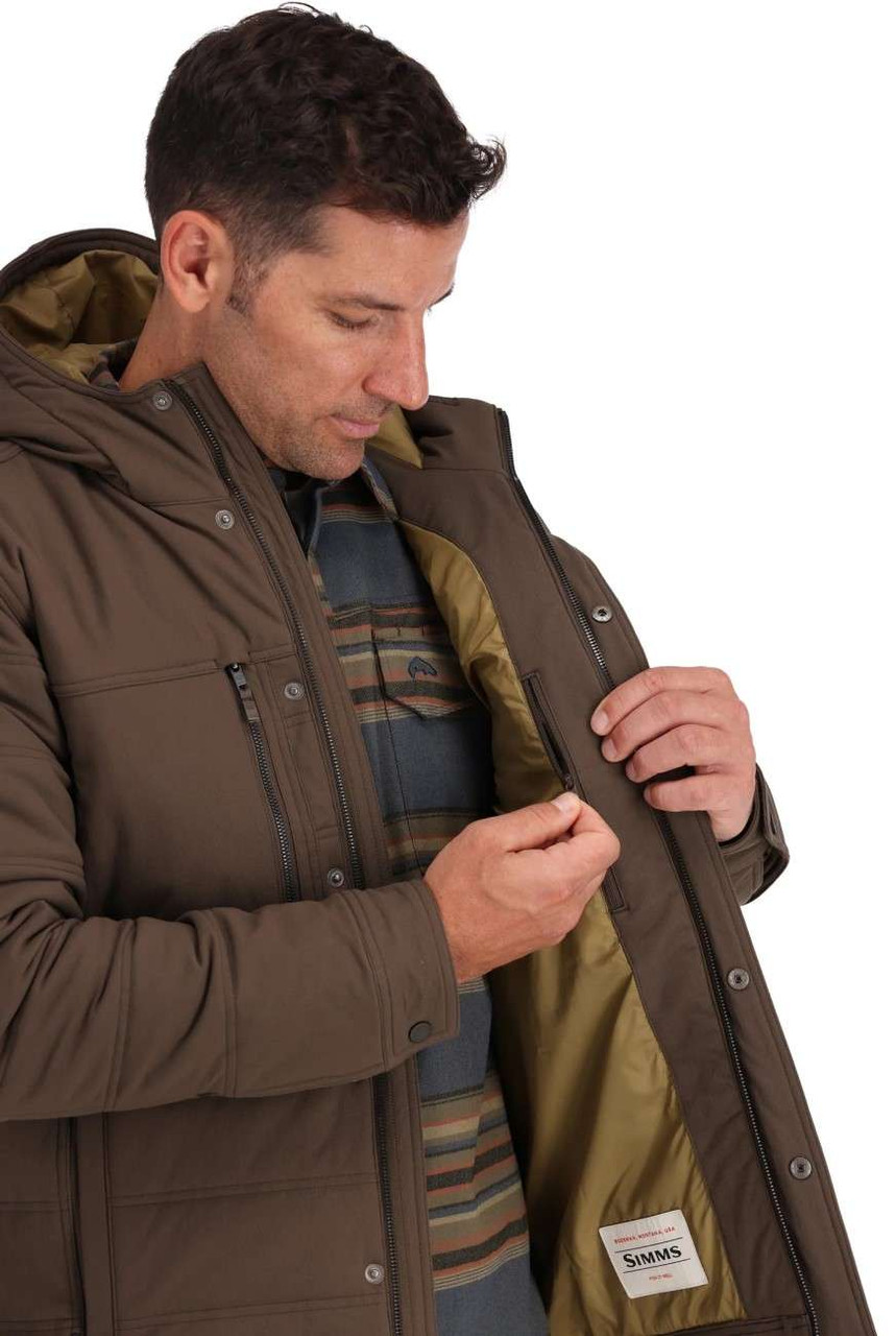 ウェア SIMMS CARDWELL HOODED JACKET HICKORY Simms Men's Cardwell Hooded Jacket - Hickory - XXLarge at