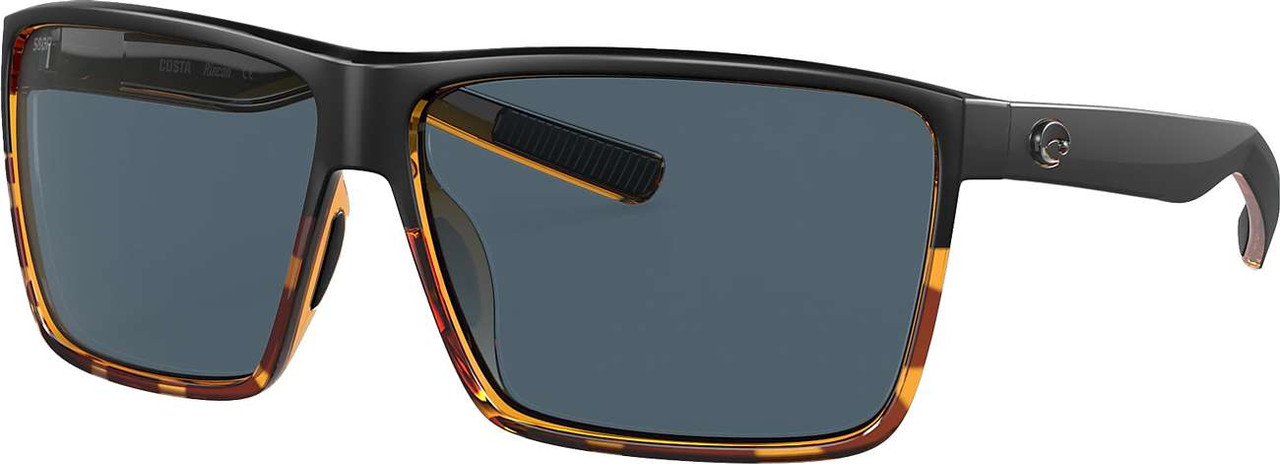 Costa Rincon Sunglasses Matte Blk/Shiny Tort/Gray 580P - TackleDirect