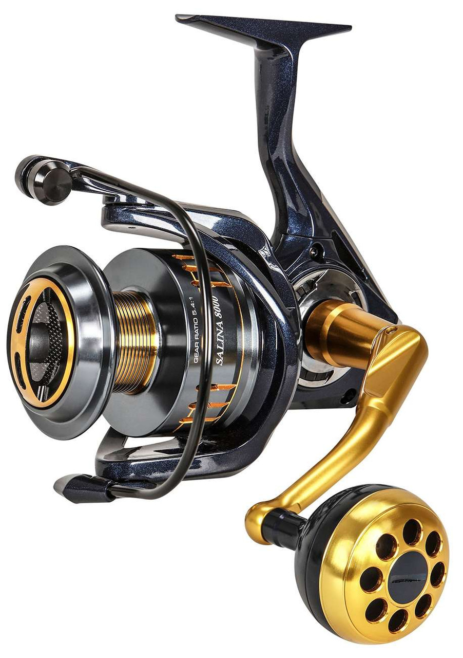Okuma スピニングリール（ブルー） 9ベアリング仕様 8000番 Okuma SA-8000A Salina Spinning Reel - TackleDirect