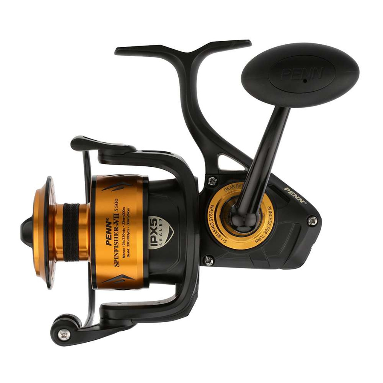PENN 5500SS パワーハンド付き Penn 5500SS Graphite Spinning Reel Ball Bearing Power Drag