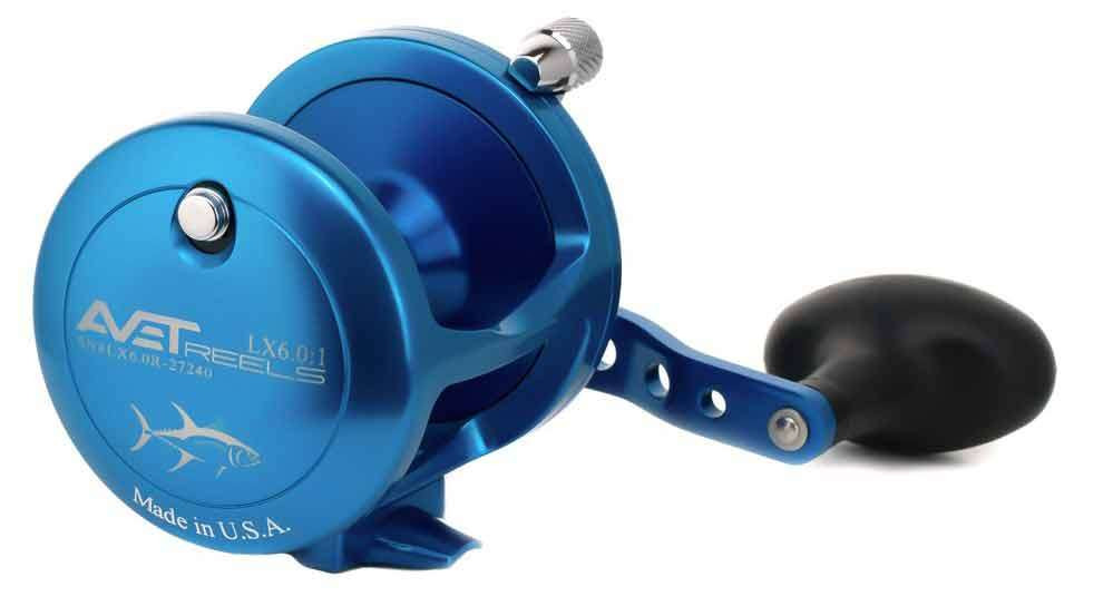 Avet LX 6.0 Single Speed Lever Drag Casting Reel Left Hand Blue