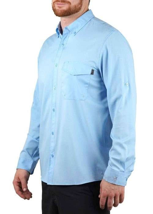 col mao chemise manche courte bleu ciel Blouse médicale col mao contrastée à m
