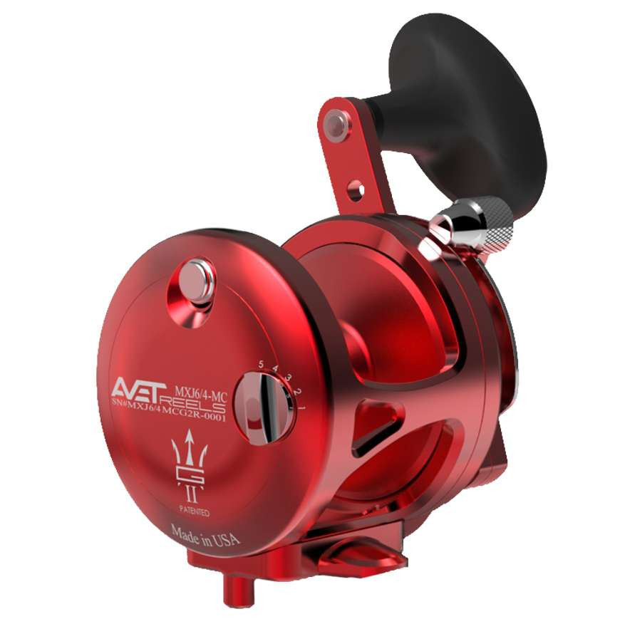 Avet MXJ 6/4 G2 MC RH-RD 2-Speed Reel Red - TackleDirect