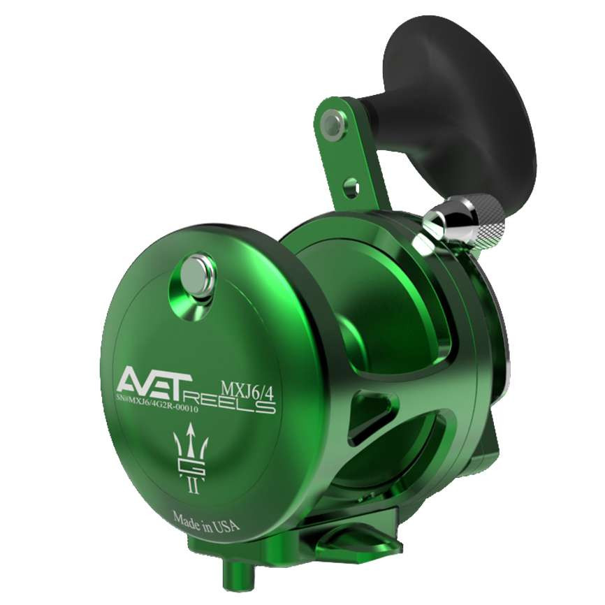 Avet MXJ 6/4 G2 RH-GR 2-Speed Reel Green - TackleDirect