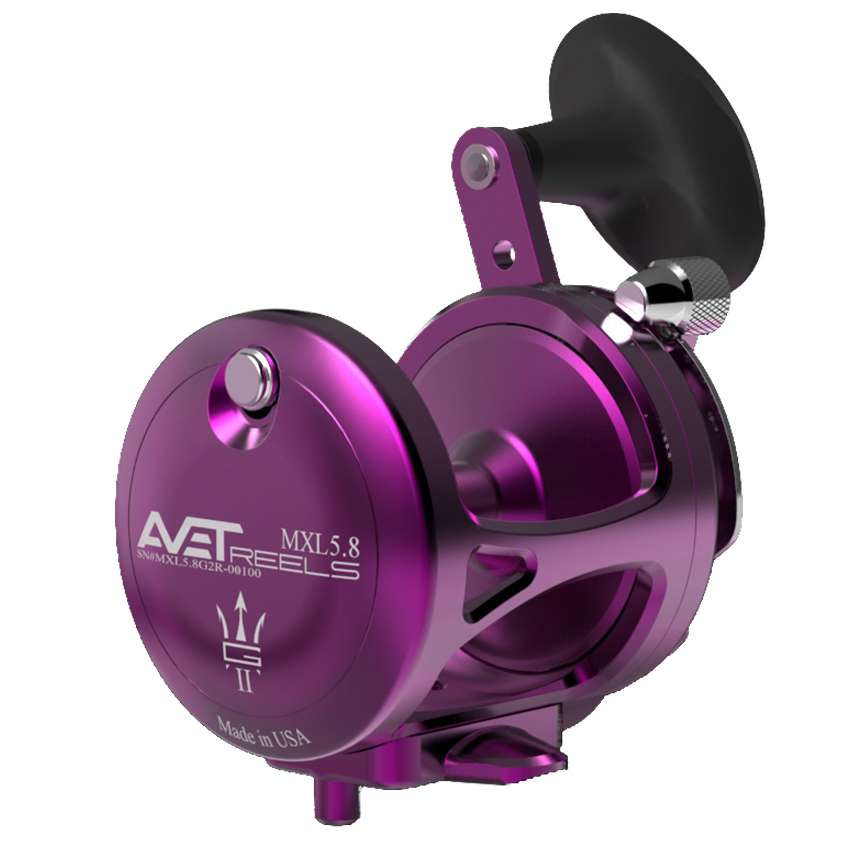 Avet MXL 5.8 G2 RH-PU Single Speed Reel Purple - TackleDirect