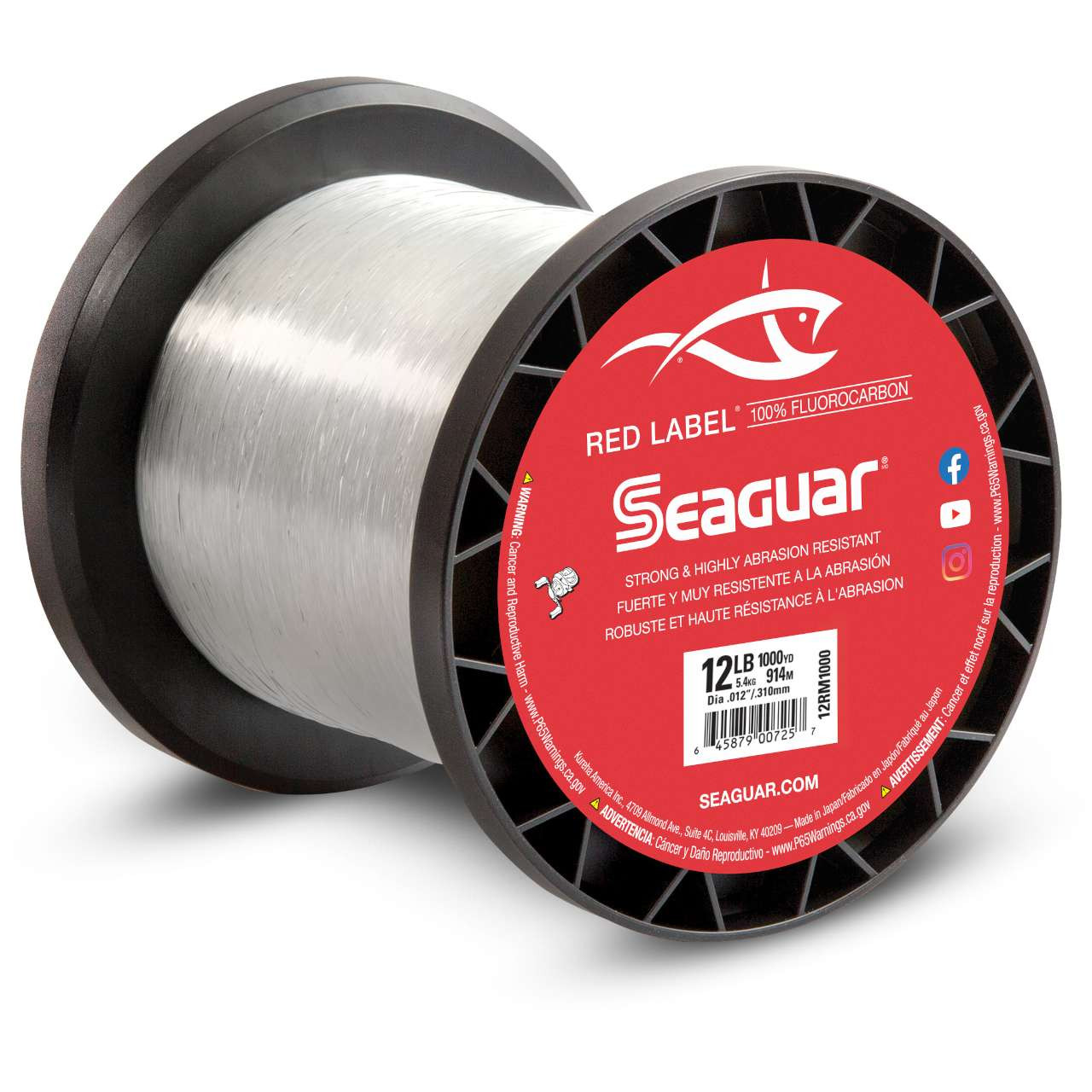 Seaguar Red Label Fluorocarbon Line - 12lb - 1000yds - TackleDirect