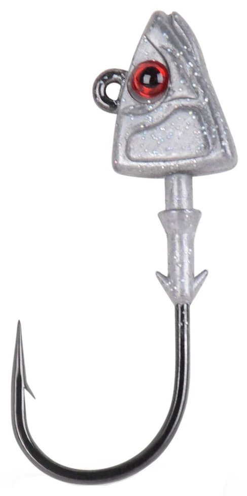 Jig Testa Di Shad Fish WOW! 3oz Con Gancio Mustard 2x Forte 8/0 &ndash; Colori Glow, Rosso, Bianco