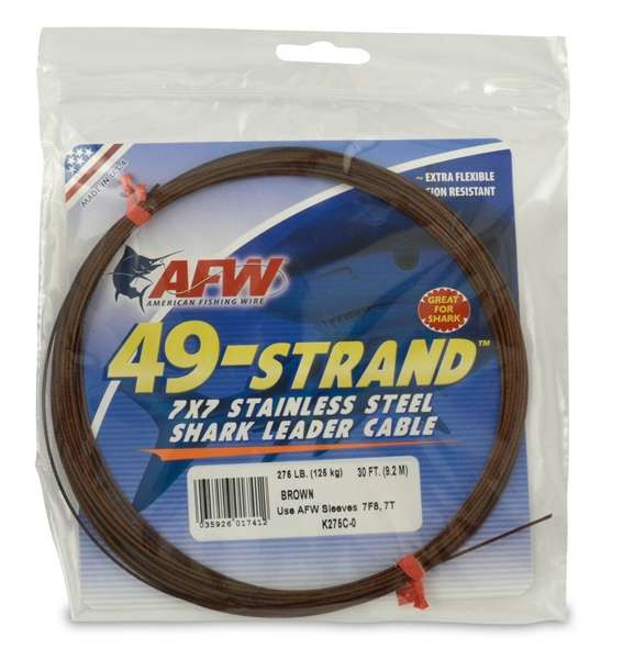 AFW 49-Strand 7x7 SS Leader Cable 275lb 30ft - TackleDirect
