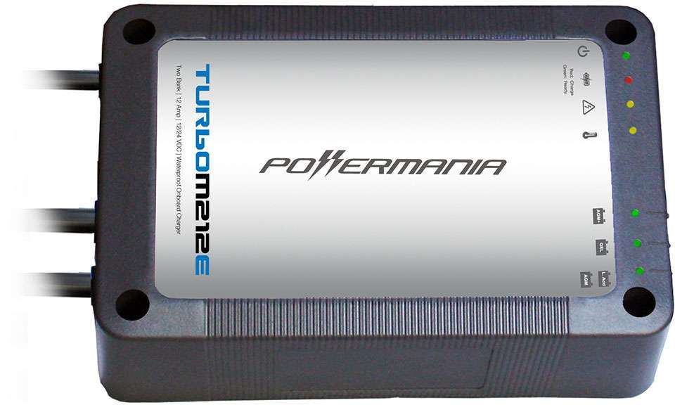 Powermania 57104 Turbo M212E - 2 Bank 12A Waterproof Onboard Charger