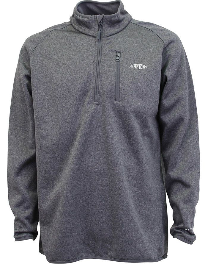 Aftco Vista 1/4 Zip Long Sleeve Shirt - Charcoal Heather - L