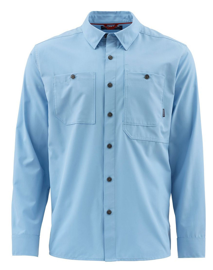 SIMMS シムス Double Haul シャツ Simms Double Haul Long Sleeve Shirt - Faded Denim - TackleDirect