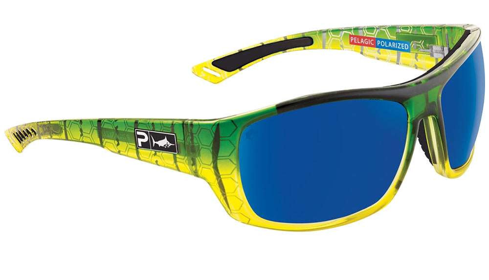 Pelagic Pursuit Sunglasses Green Dorado/Blue Mirror TackleDirect