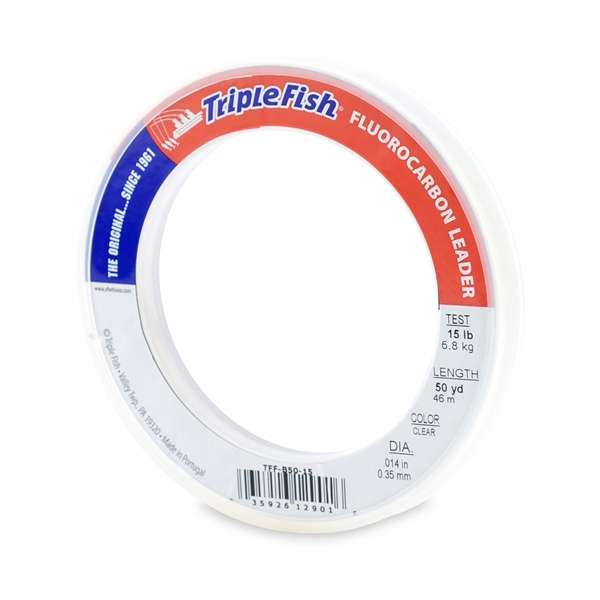 Triple Fish Fluorocarbon Leader 50yds 15lb Test TackleDirect