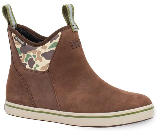 Xtratuf Mens Leather Ankle Deck Boot Brunette Chocolate