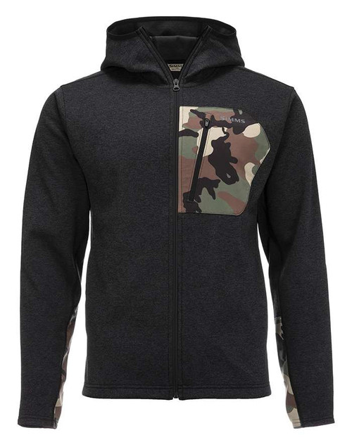 Simms CX Hoody - Black Heather - Medium - TackleDirect