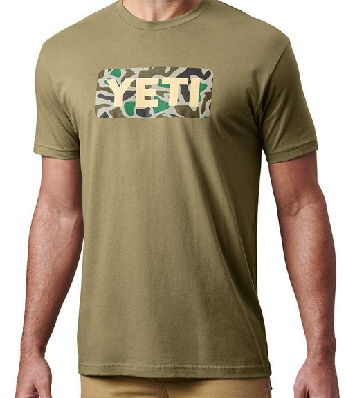 YETI Logo Badge Duck Camo Short Sleeve T-Shirt Military X-Large