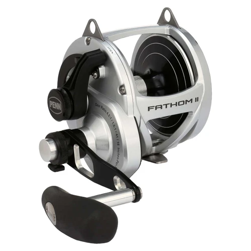2 ott pen rod fishing reel Penn Fathom II FTHII40NLD2LH 2-Speed Lever Drag Wrath II combos feature EVA grips for fish fighting comfort and control Penn Rival II Level Wind