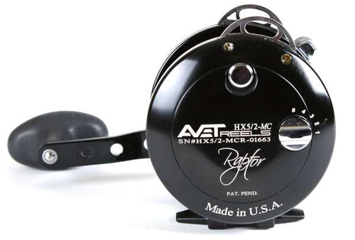 avet hx 5/2 mc raptor two speed reel details 2-Speed 50lb Max Drag, 80lb/500yd Capacity, Made in USA Tackle Express an ultra smooth drag with the ability to free spool at a full drag setting Avet HX Raptor 5/2 MC