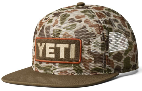 Yeti Mesh Camo Flat Brim Hat Brown Camo - Main Image
