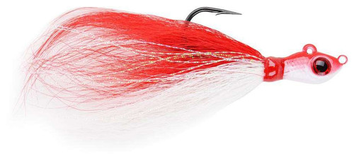 Mustad BEB-2-RW Big Eye Bucktail Jig 2oz Red/White