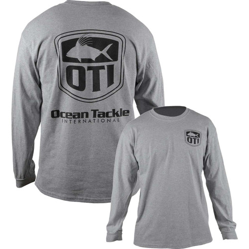 Ocean Tackle International Rooster Logo Long Sleeve Shirt - Grey