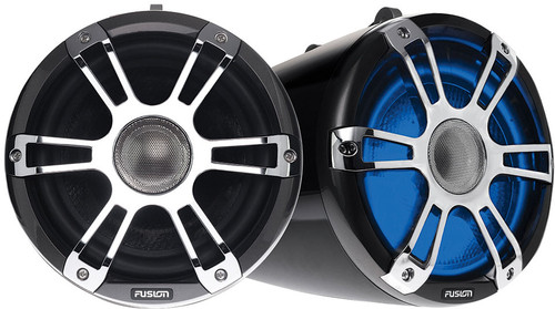 Fusion Wake Tower Sports Speakers w/LED Lights Black and