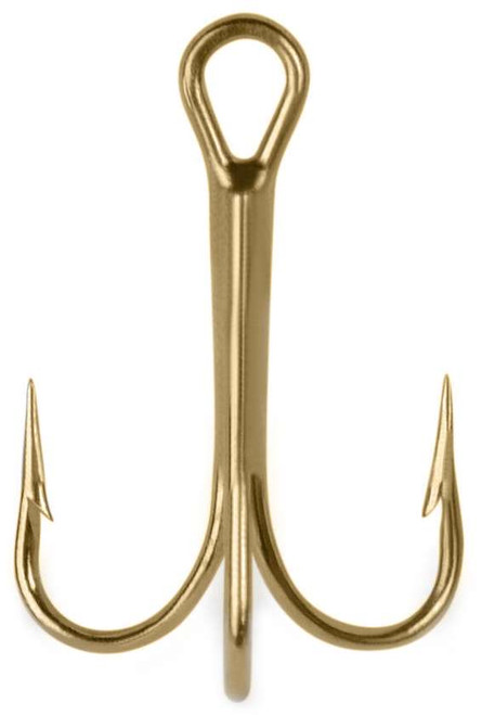 18 fishing hooks Mustad 35518 Gold Treble Hook - Size 18