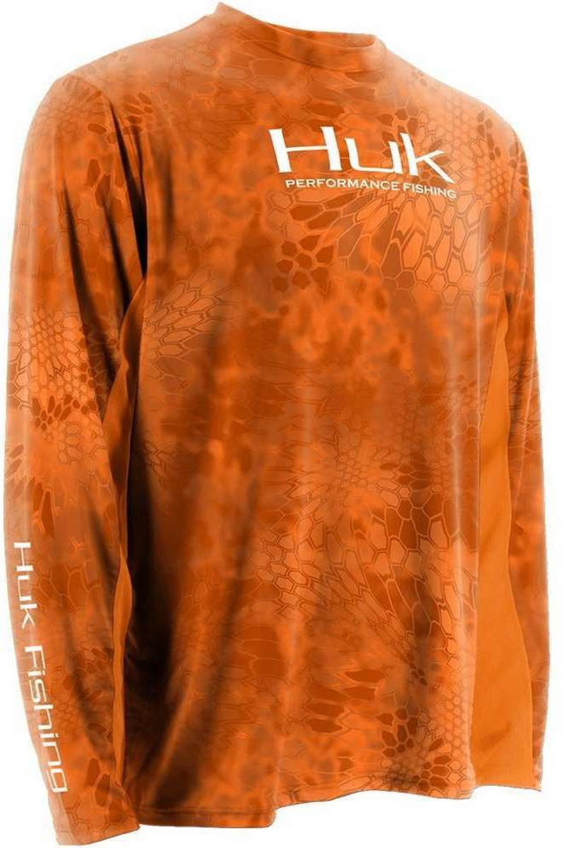 Huk, Shirts, Huk Kryptek Fishing Orange Green Shirt Size Medium