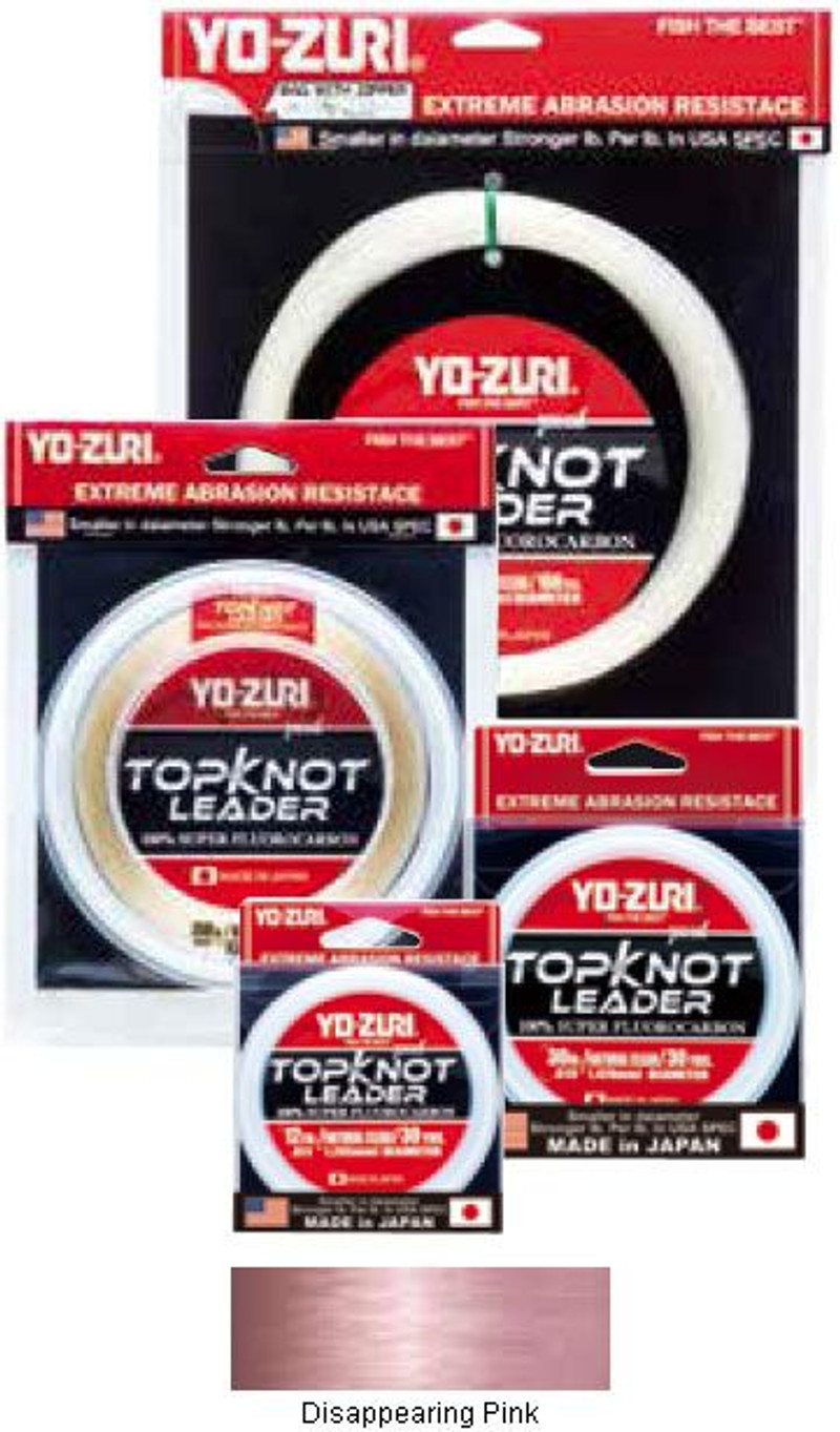 Yo-Zuri Topknot 30 yd Sinking Leader, Disappearing Pink, 30 lb, Leaders -   Canada