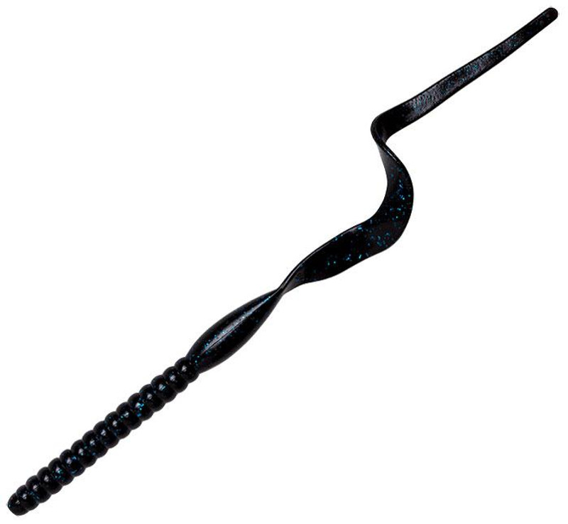 Yum Ribbon Tail Worm - 7.5in - Black/Blue Flake - TackleDirect