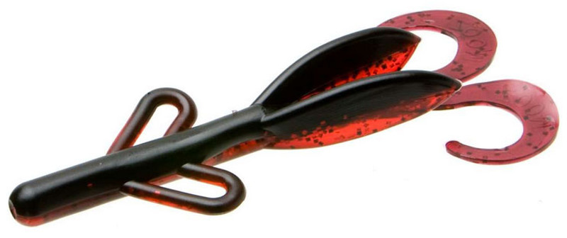 Zoom Baby Brush Hog Bait - 4in - Black Ruby - TackleDirect