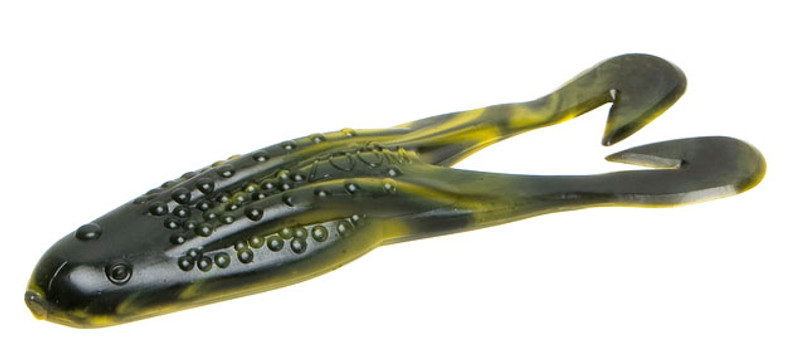 Zoom Horny Toad Bait 4-1/4in Black Yellow Swirl