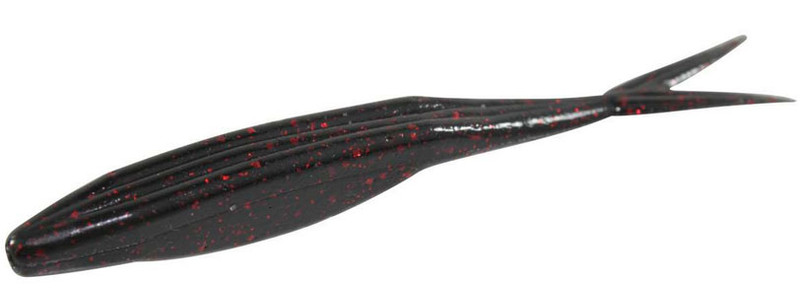 Zoom Super Fluke Jr - Black Red Glitter - TackleDirect