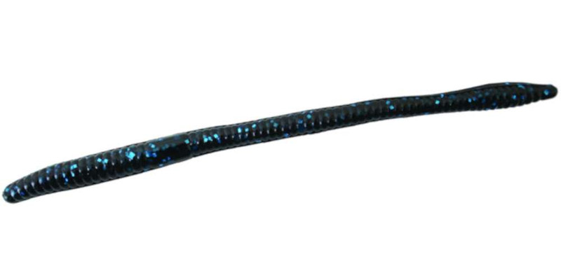 Zoom Bait Trick Worm, Black, 6.75-Inch, Pack of 20, Lures 