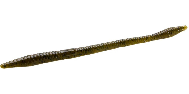 Zoom Trick Worm Freshwater Bass Fishing Soft Bait, Bubblegum, 6 1