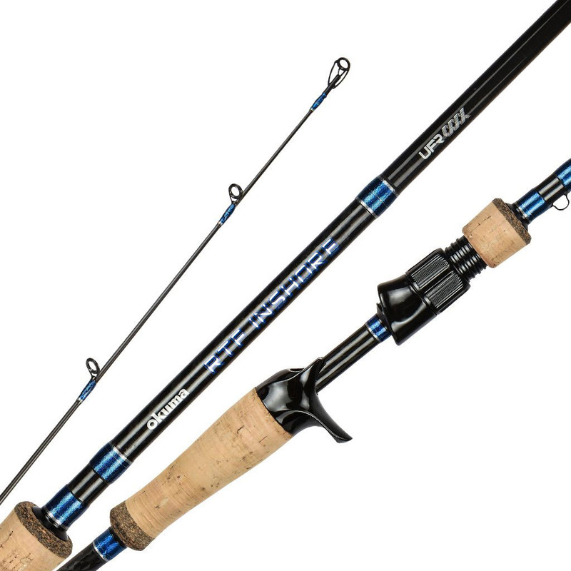 Okuma RX-C-701M-FGa 8-17 lbs Reflexions Casting Rod with Full Rear Cork  Grip 7 ft. Medium Action 