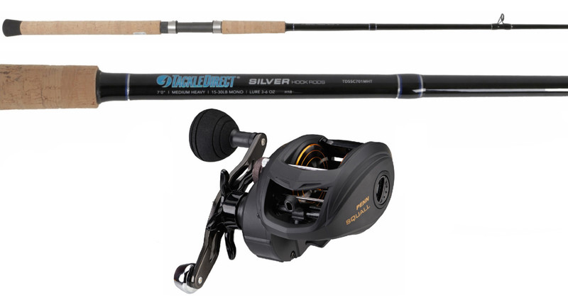 TackleDirect Silver Hook/Penn Squall Baitcasting Combo - TackleDirect