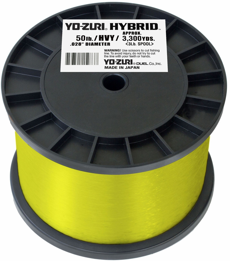Yo-Zuri Hybrid Fluorocarbon - High Vis Yellow - 3Lb Spool - 50lb Test