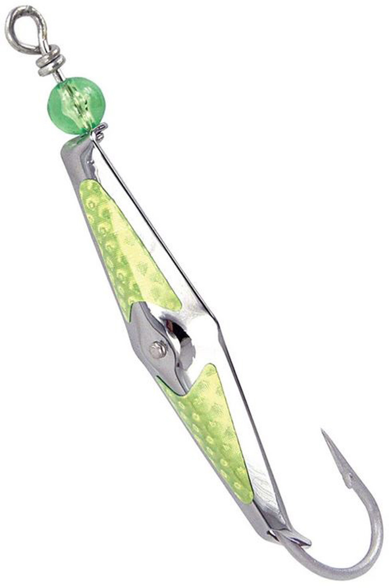 Spoon-Squid w/ Ball Bearing Swivel - Chartreuse Flash - 3 Sizes, Clarkspoon