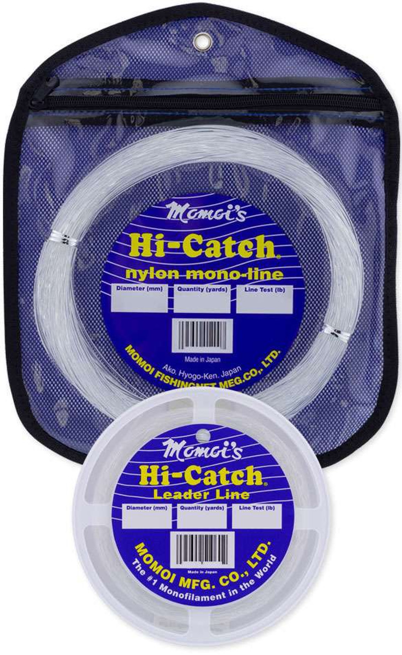 Momoi Hi-Catch Classic Nylon Mono Leader - 100 yd Coil - 500 lb Test -  Clear White - Melton Tackle