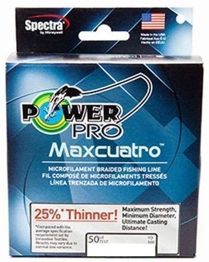 PowerPro Maxcuatro Braided Fishing Line - White - 80lb - 300yd/275m  (33400800 - Southern Academy