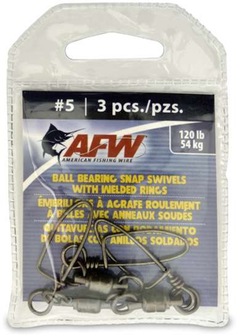 AFW FTBB120B-A Solid Brass Ball Bearing Snap Swivels - TackleDirect