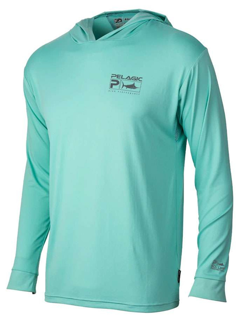 Aquatek Hooded Long Sleeve Turquoise Women's Shirt by Pelagic