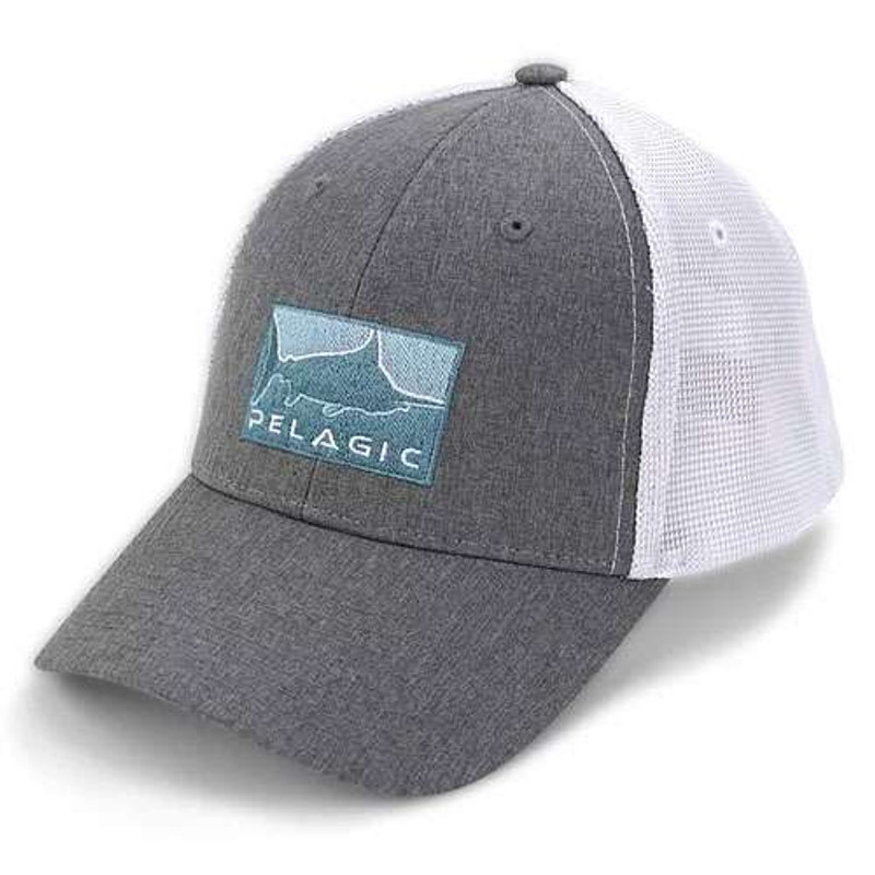 Pelagic Trucker Cap Open Seas Low Pro Light Grey