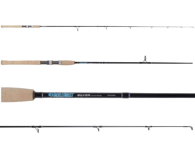 TackleDirect TDSS702MH Silver Hook 2-Piece Spinning Rod - TackleDirect