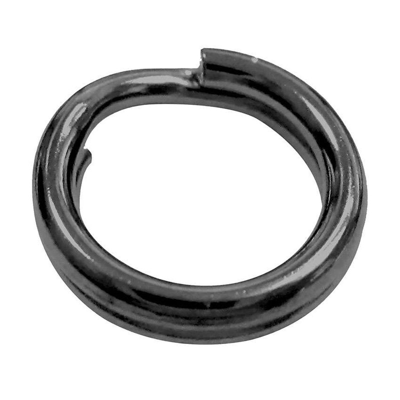 Spro Power Split Rings - Black - #6 - 150lb (8 Pack) - TackleDirect
