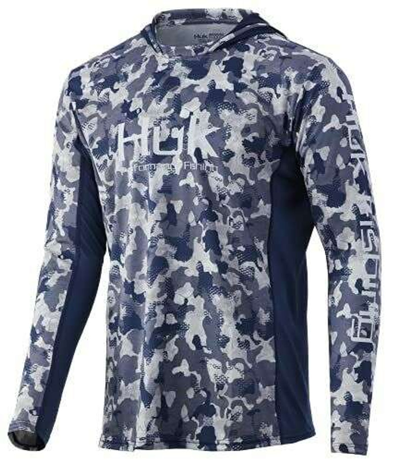 Huk Icon X Refraction Camo Hoodie - Bluefin - Medium - TackleDirect