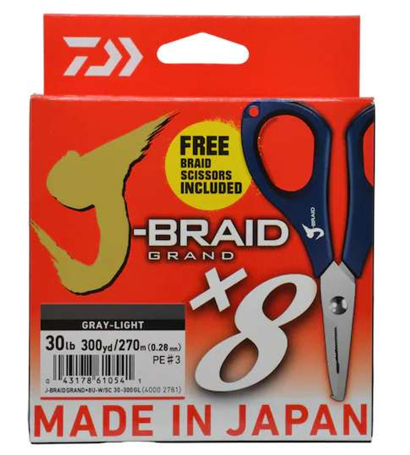 Daiwa J-Braid Grand - Gray Light - 300 Yards with Line Cutter